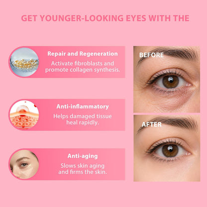 PDRN Collagen Multi Balm Stick & Eye Patches Set, Pink B12 & Caffeine under Eye Care, 0.32 Oz Balm + 60 Patches